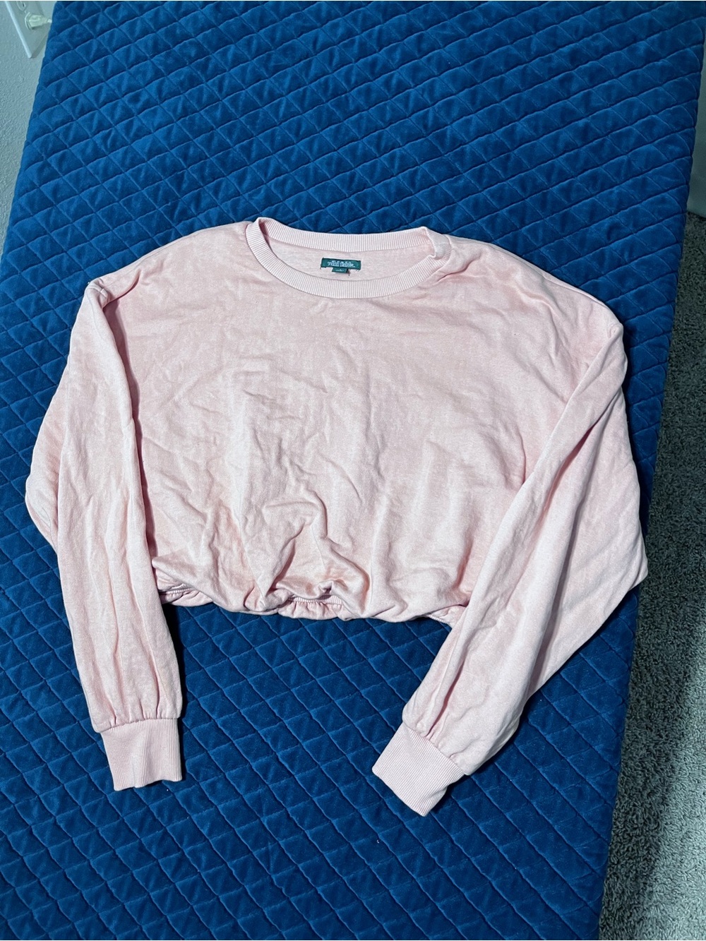wild fable Light Pink Cropped Sweatshirt - Cute Casual Fall/ Winter Wear - Sz Sm